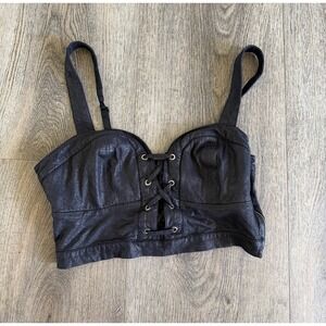 Y2K 2b Bebe Black Tank Top Zip Back  Small